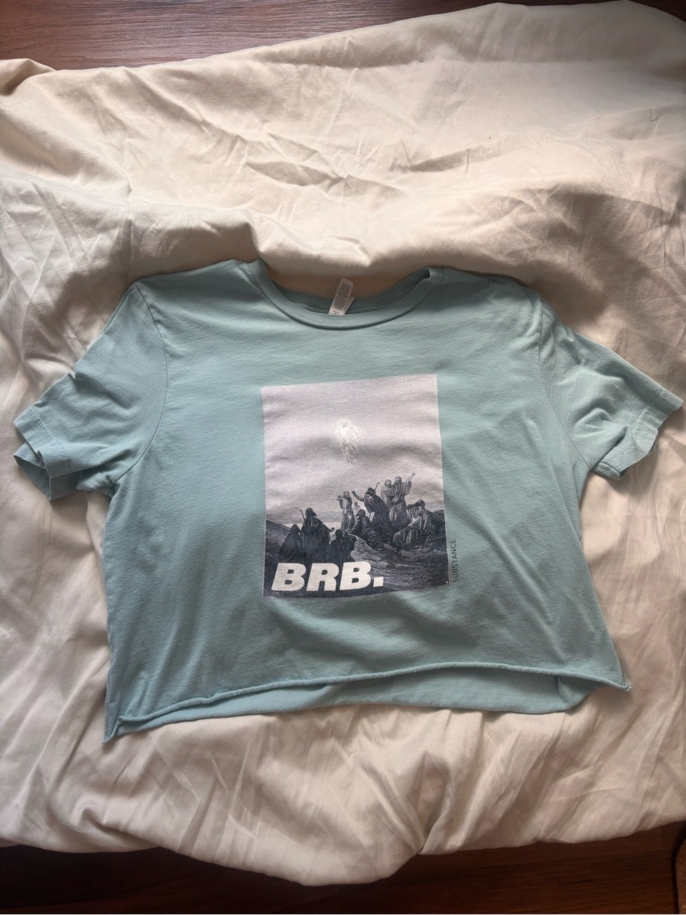 Bella Canvas BRB Graphic Crop Tee - Light Blue